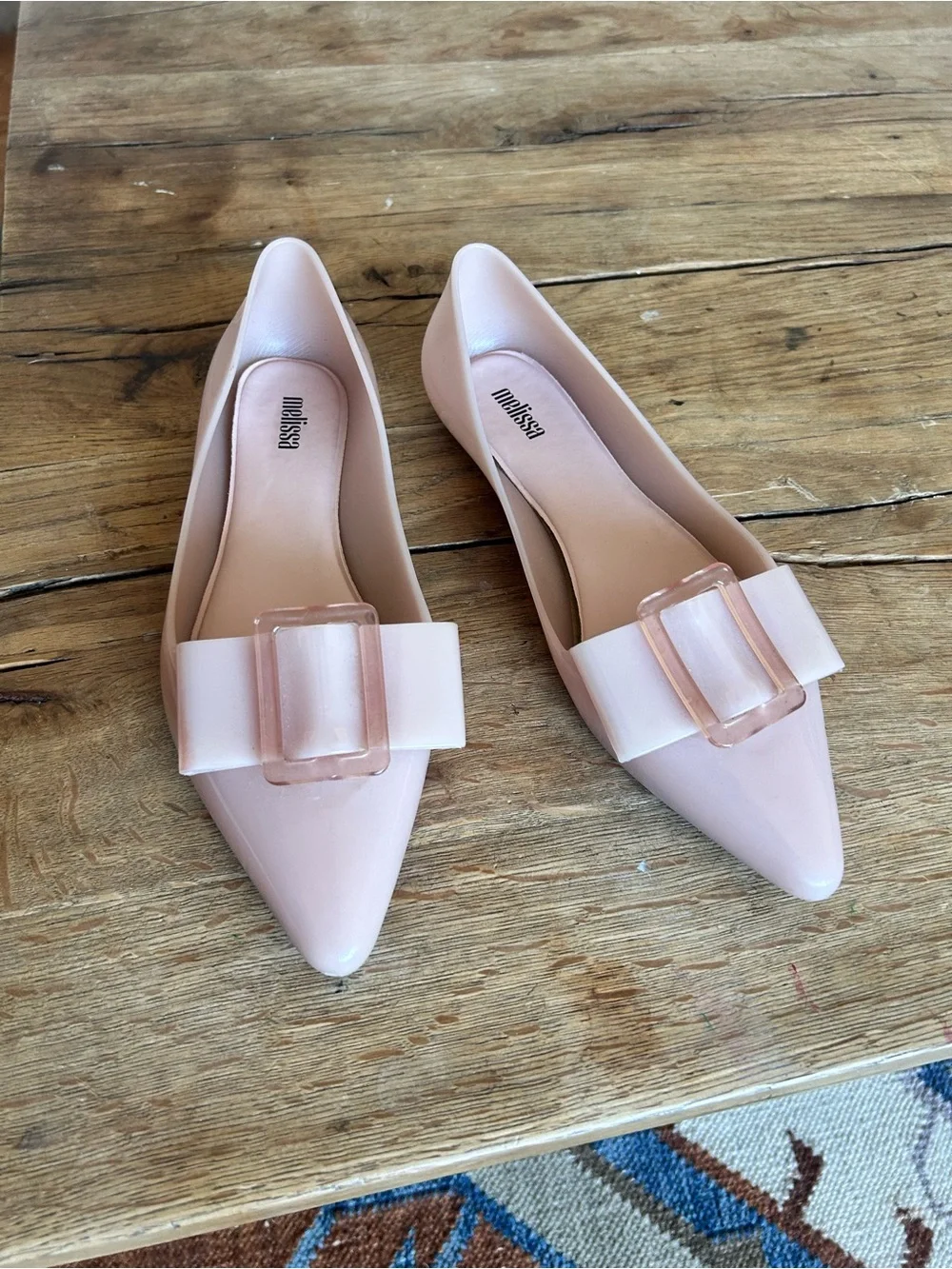 Melissa Pointed Jelly Flats with bow nude ballerina pink 7